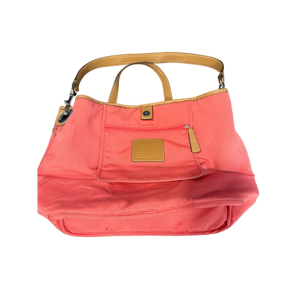 Coach Hadley Tan Leather Bag Coral Interior A1461 F22723 - Picture 6 of 9